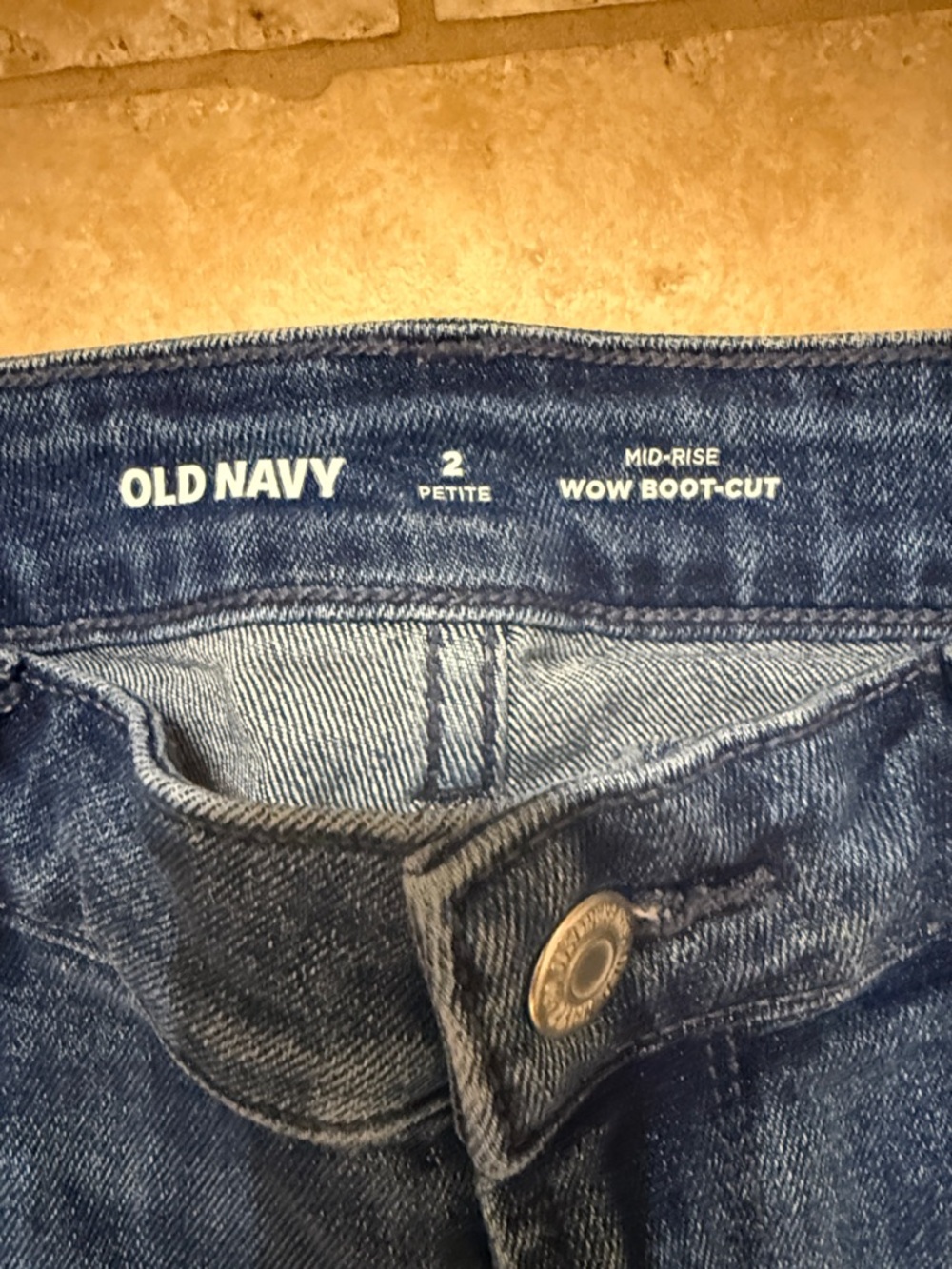 Old Navy Mid-Rise Dark Blue Boot-Cut Jeans - Picture 2 of 3